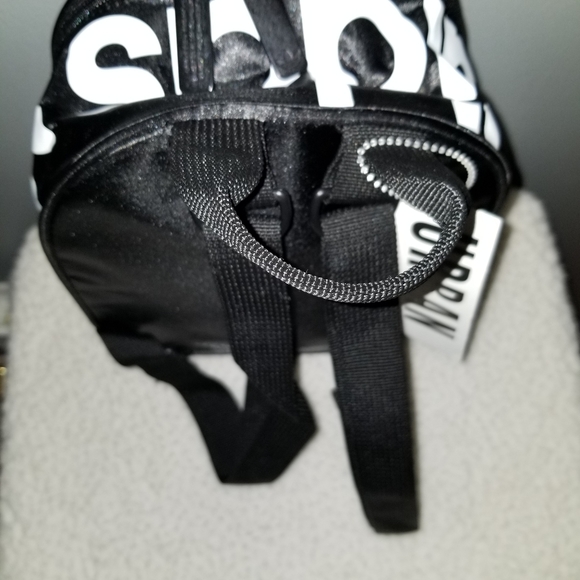 Adidas Santiago II mini backpack in black satin/white main image 6